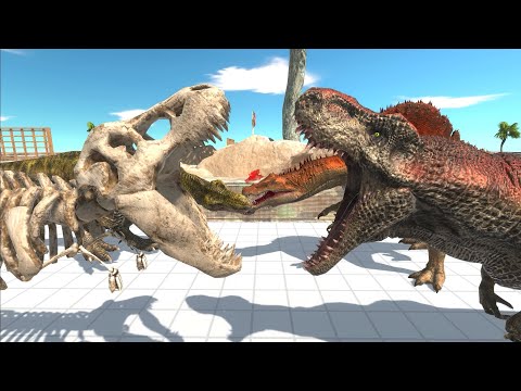 SKELETON T REX TEAM DEATH RUN - Animal Revolt Battle Simulator