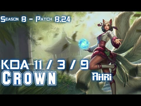 Crown AHRI vs GALIO Mid - Patch 8.24 KR Ranked