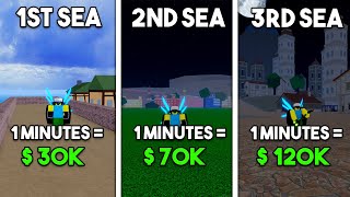 BEST Way To Grind Money In Each Sea In Blox Fruits! ( Easy Method)