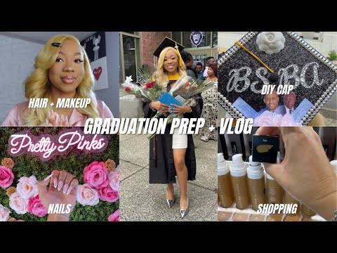 GRADUATION PREP & VLOG | GRWM TO GRADUATE COLLEGE (shopping, come to my appointments, diy grad cap)