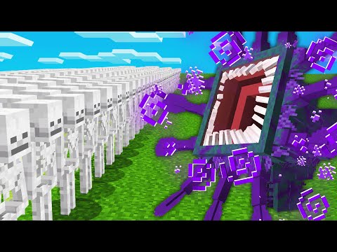 Carty - 1000 SKELETONS vs MOUTH MONSTER (Minecraft Mob Battle)