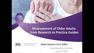 Mistreatment of Older Adults: From Research to Practice Guides