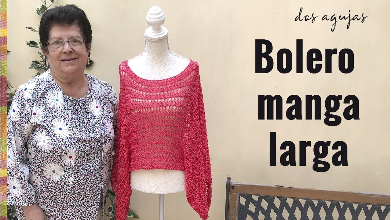 Bolero manga larga de un cuadrado tejido a dos agujas - Tejiendo Perú