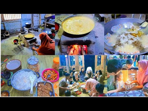 Busy routine on D-1 of Eid, cooking a big meal in the kitchen, breaking the fast together with gr...