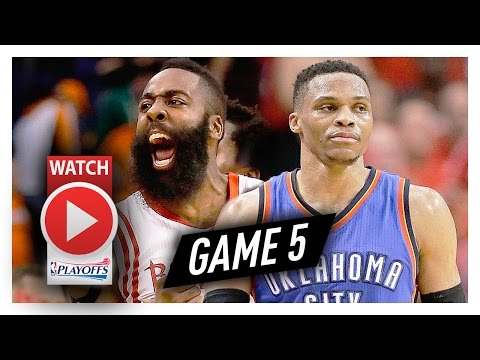 Russell Westbrook vs James Harden Game 5 MVP Duel Highlights (2017 Playoffs) Thunder vs Rockets