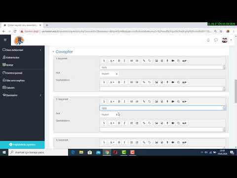 çoktan seçmeli (test) oluşturma