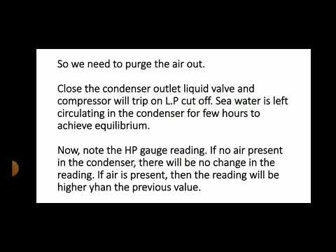 Refrigeration system purging air