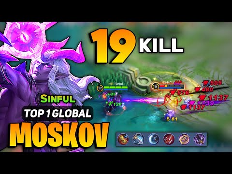 Moskov Intense Battle, Jungle Gameplay [ Top 1 Global Moskov Best Build ] By Sinful - Mobile Legends