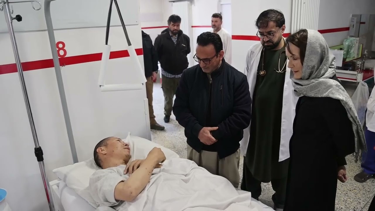 OIC UNAMA, Ms. Gagnon, visited the Emergency Hospital in Kabul to meet with people injured on 16 Mar