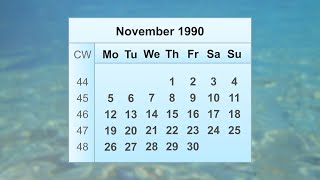 Download lagu November 1990 Calendar mp3