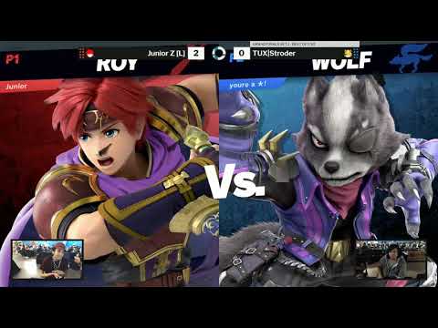 SOS 142 SSBU Grand finals - Junior Z (Roy) vs TUXI Stroder (Fox / Wolf / Luigi / Falco / Mario)