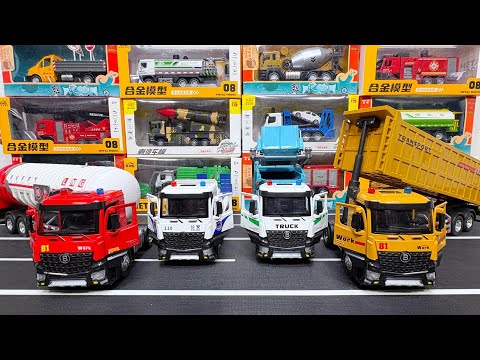 Collection Of Diecast Truck : Fuel Tanker Trailer Truck, Flatbed Truck, Garbage Truck, Trailer Truck