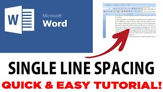 Microsoft Word Single Line Spacing - Quick and Easy Tutorial!