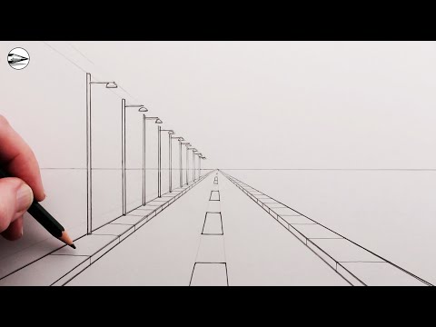 How to Draw a Simple Road using One-Point Perspective for Beginners