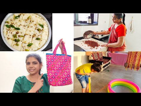 Manvir ka mini swimming pool/Mummy ne banai rosted khari sing/maine banai bag and garma garam Dhokla