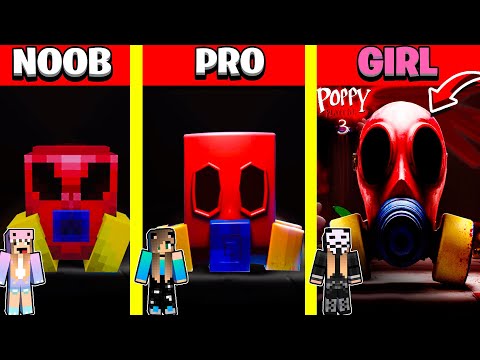 POPPY PLAYTIME: CHAPTER 3 - TEASER TRAILER MASK HOUSE BUILD CHALLENGE - NOOB vs PRO vs GIRL