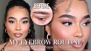 MY BROW ROUTINE | How To FILL & SHAPE Natural Thick Brows For Beginners | EASY Brow Tutorial 2025