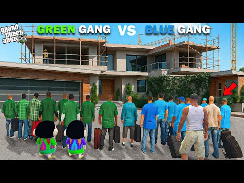 Shinchan Green Gang And Franklin Blue Gang Return To Their Base In GTA 5!