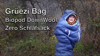 Grüezi Bag Schlafsack Biopod DownWool Ice - Was kann die Wunderfüllung (Produktvorstellung)