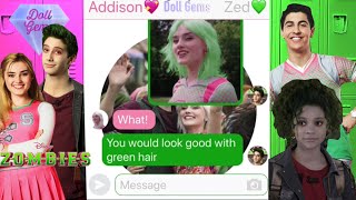 ZOMBIES texting Story Disney Zombies Addison, Zed, Bucky, and Eliza text Story Chat Disney Channel