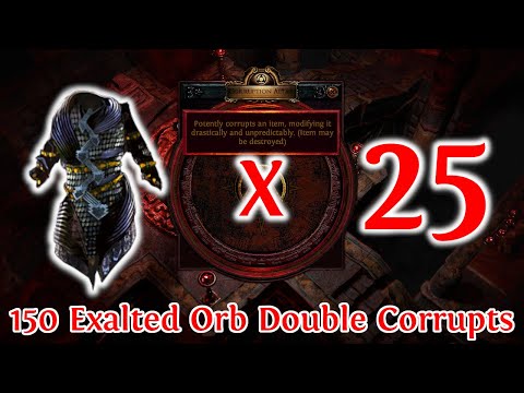 PATH OF EXILE 3.14 - DOUBLE CORRUPTING 25 6L SHAVRONNE'S WRAPPINGS' - 150 EXALTED ORB RISK!!