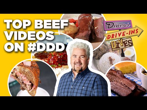 Top 20 Most-Insane Beef Videos on #DDD with Guy Fieri | Diners, Drive-Ins and Dives | Food Network
