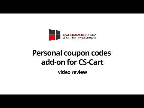 Personal coupon codes add-on for CS-Cart