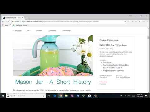 The Ergo Spout Kickstarter Page Preview