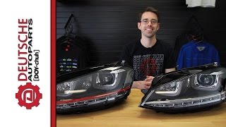 MK7 Golf R Style LED DRL Headlight Install on our MK7 GTI (for Halogen Cars)