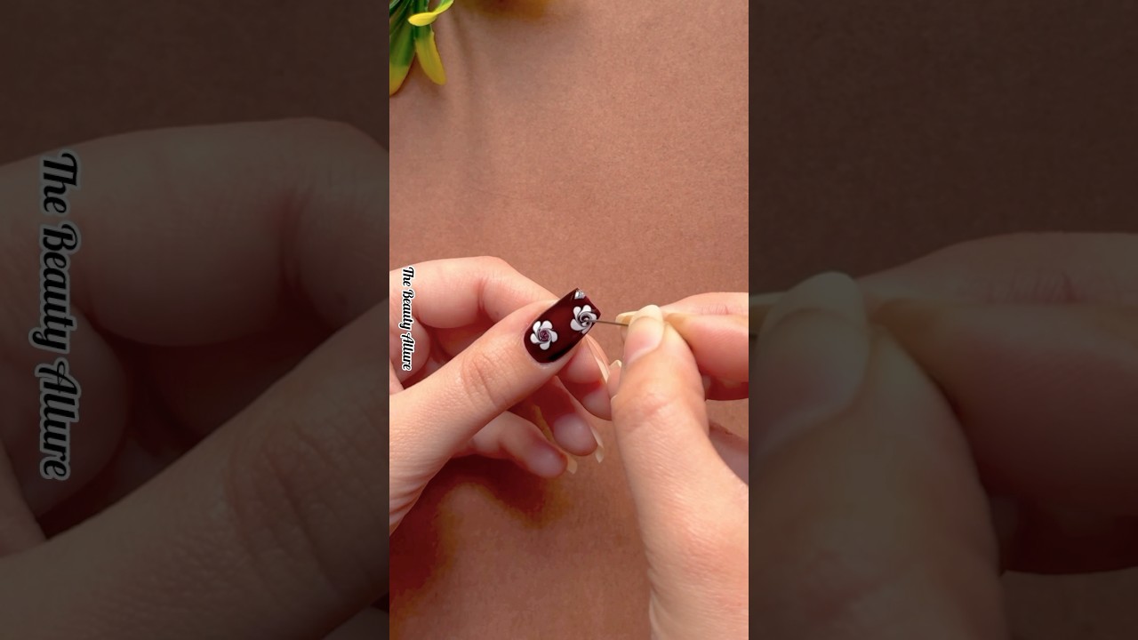 💅🧷Unique floral nail art with safety pin #nailart2025 #shorts #shortvideo