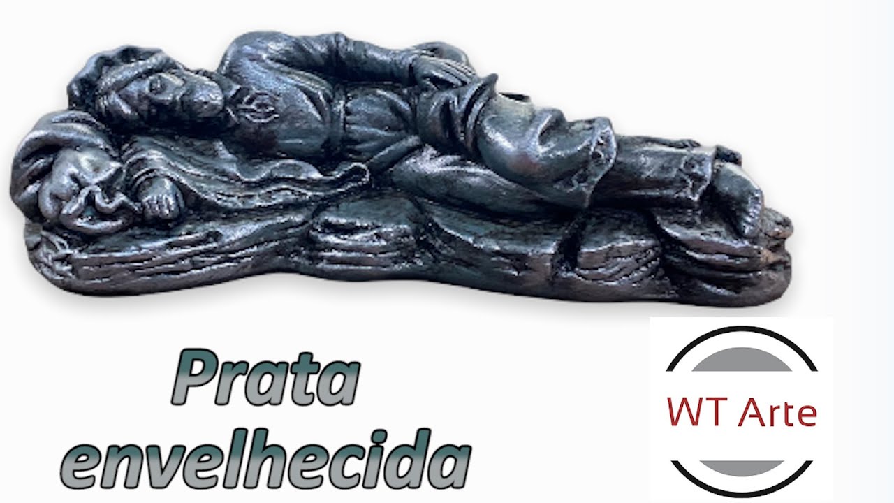 Pintura em gesso - Técnica Prata Envelhecida