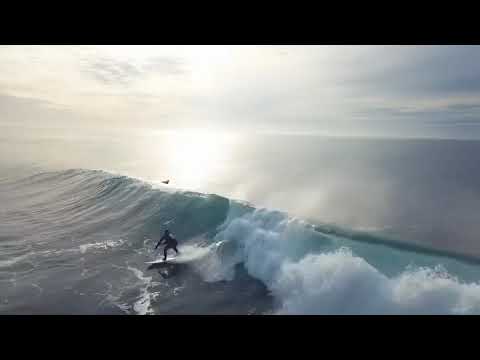Aerial shot of glassy wave at Salmon Creek