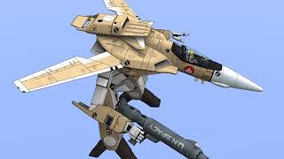 [SDF Macross] VF-1A Rig Test in 2K HD