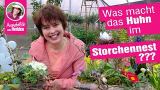 Dekotrend - Balkon Pflanzkübel, Ideen für Frühling & Ostern.Was macht das Hühnchen im Storchennest?