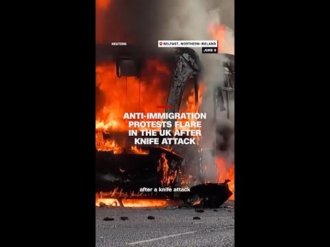 Anti-immigration protests flare in the UK after knife attack