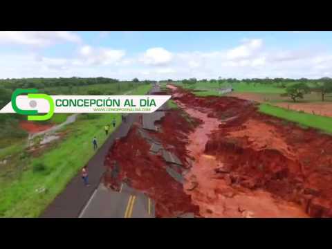 Ruta III queda destrozada por desborde de arroyo