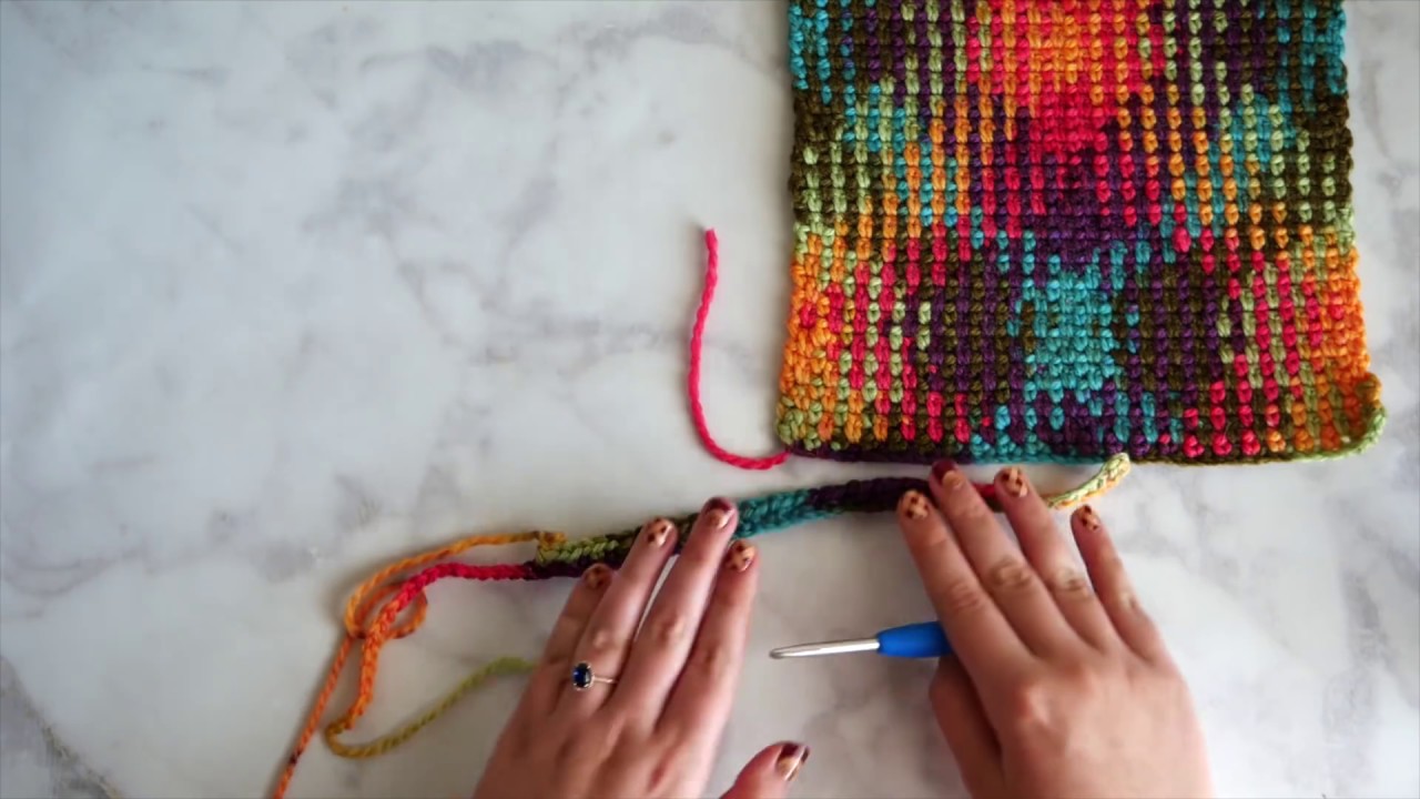 Lion Brand Color Pooling Scarf Video