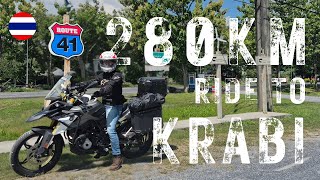 Our 280KM ride from Hat Yai to Krabi l Visiting the well known COWBOY TOWN along route 41 (S1E7)
