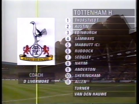 Manchester City 2-4 Tottenham Hotspur FA Cup Quarter Final 1992-93