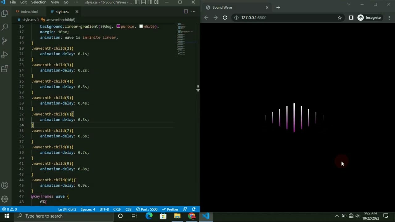 Create Sound Wave Animation Using Only HTML And CSS