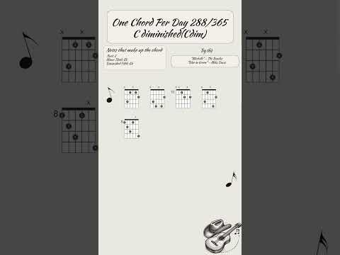 One chord per day 288/365: C diminished (C dim) #guitar #guitarlesson #guitartutorial #music