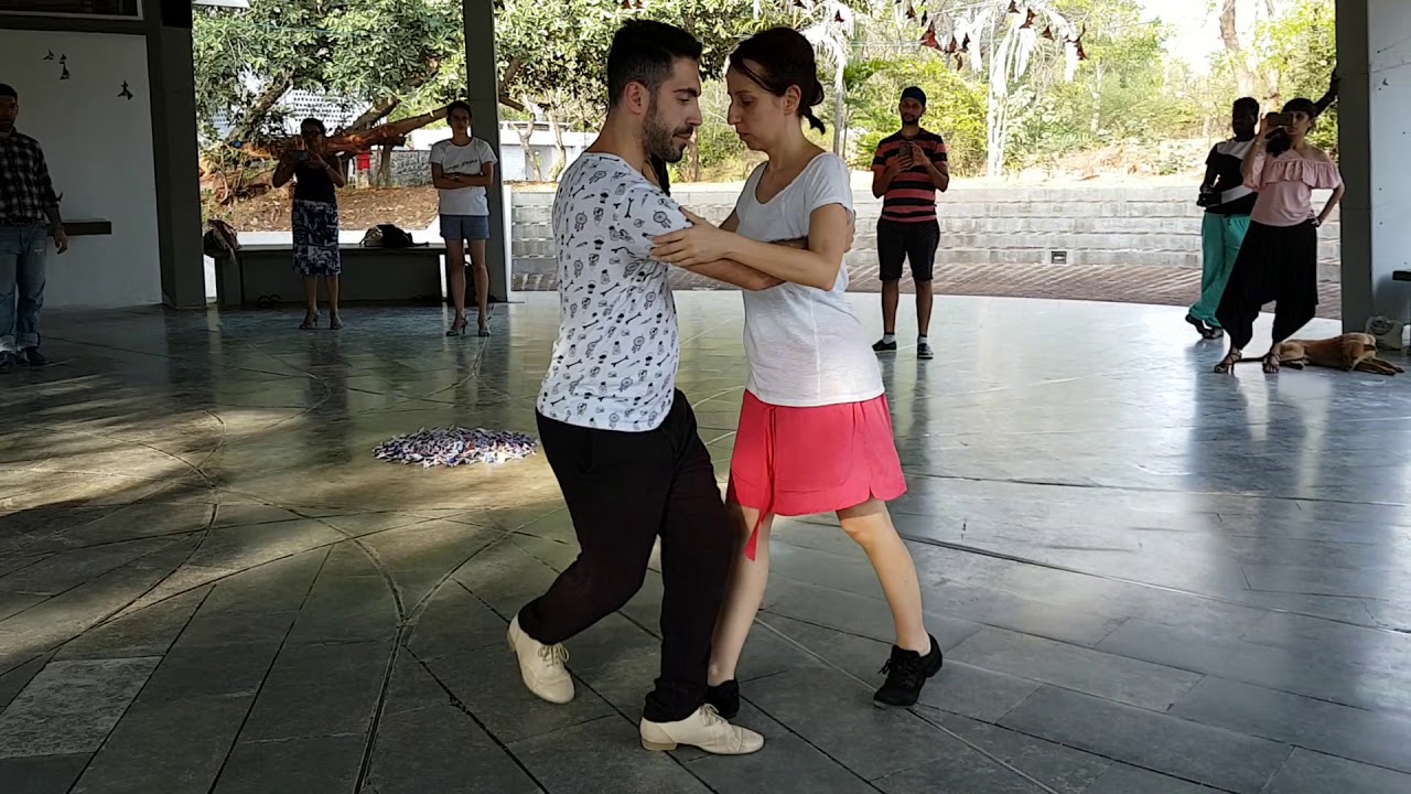 Cours Tango _ Davide Baldanza & Antonella Fanfano ❤❤ @ Auroville Holi Tango Festival 2018  _  India