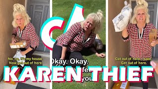 CRAZY KAREN STEALS MAIL PACKAGES FROM A WOMAN!!