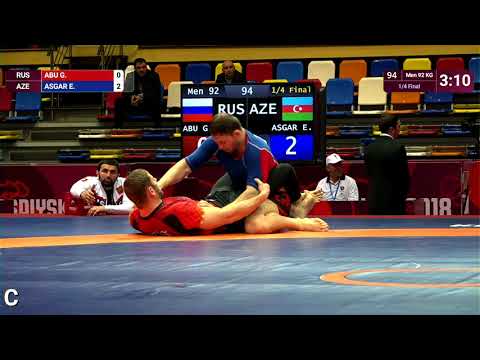 1/4 Men - 92 kg: G. ABU (RUS) v. E. ASGAR (AZE)