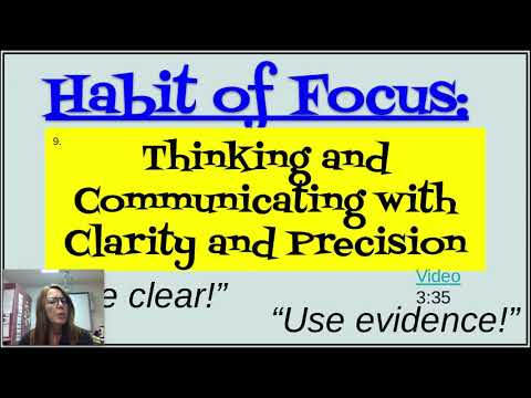 Habit of Mind: Thinking and communicating with Clarity and Precision