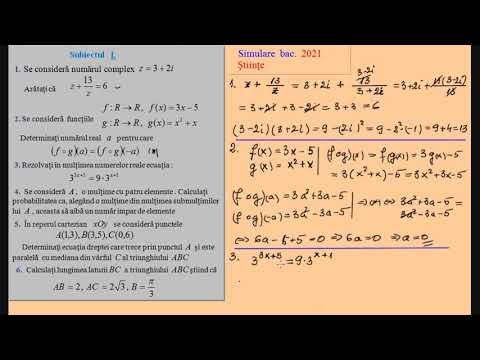 Simulare Bacalaureat 2021 - Matematica - Stiinte ale naturii