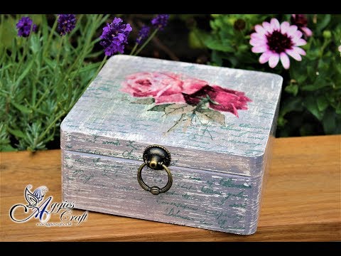 Decoupage Tutorial - Shabby chic box with vintage roses - DIY