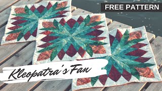 Kleopatra's Fan Patchwork Template tutorial -- FREE COLORING PAGE