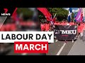 Fiery scenes at Brisbane's Labour Day march | 7 News Australia