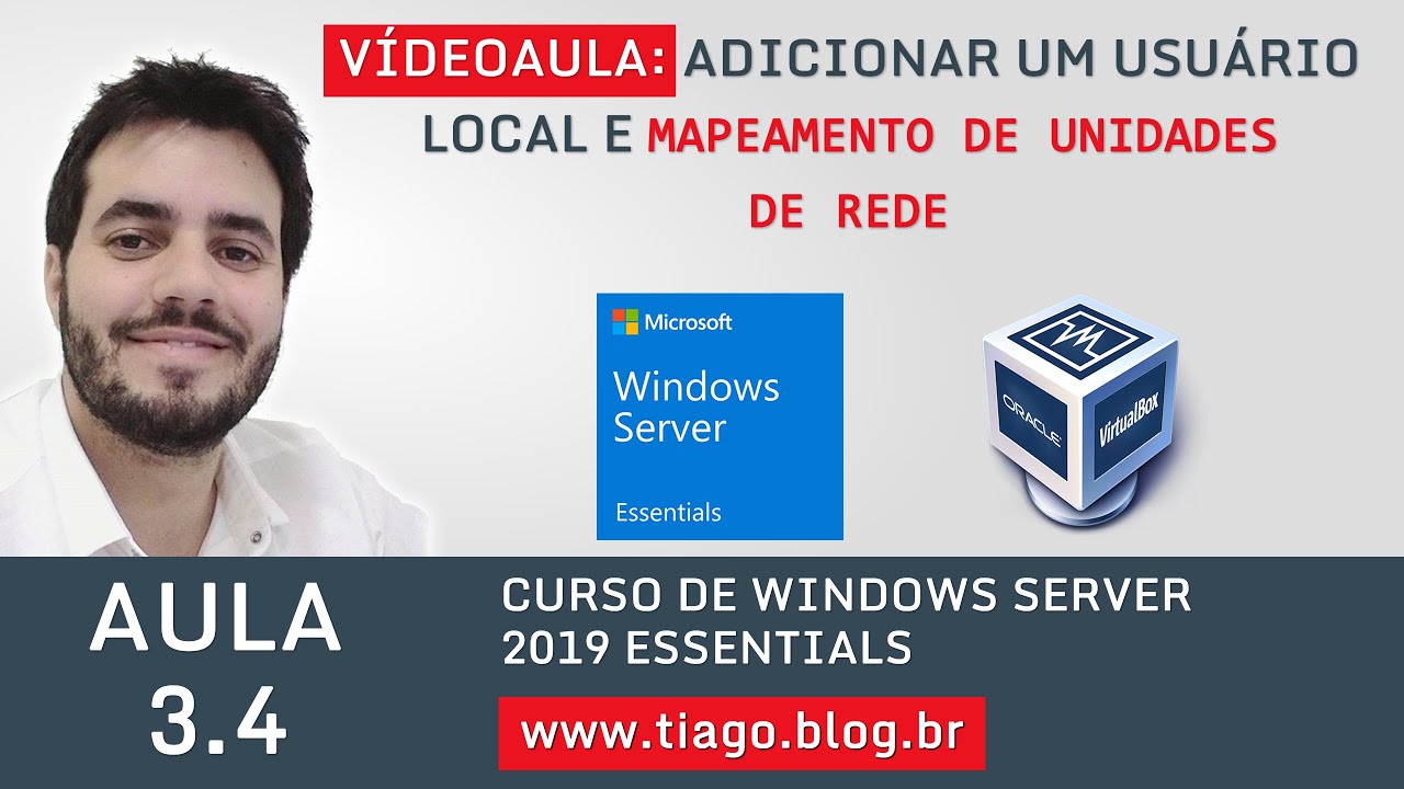 AULA 3.4 - WINDOWS SERVER 2019 ESSENTIALS -  COMO FAZER MAPEAMENTO DE UNIDADES DE REDE
